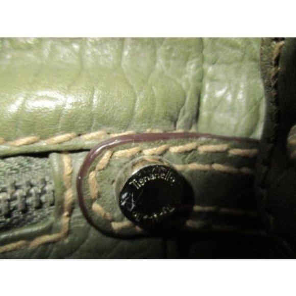 Tignanello Green Leather Croc Embossed Sectioned Tote Satchel - Picture 5 of 10